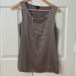 Ann Taylor Beaded Silk Top